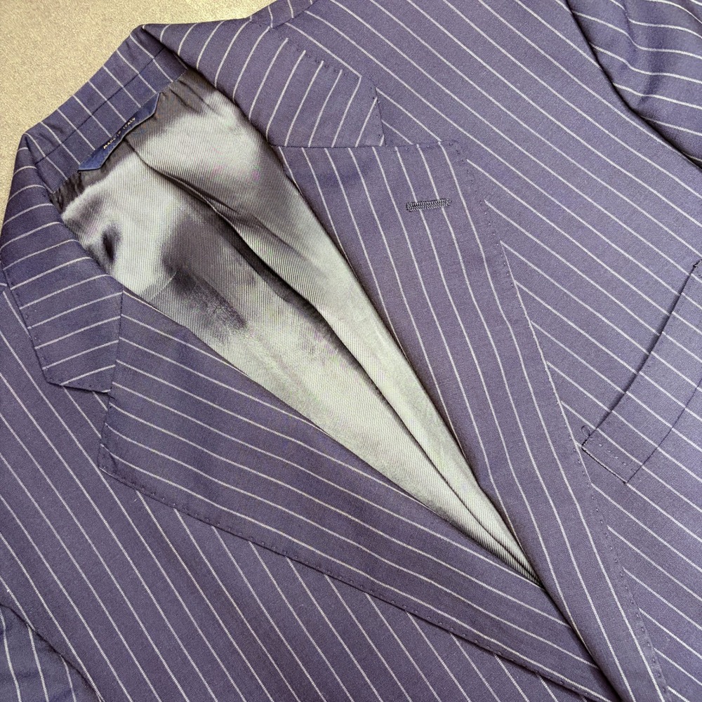 Brooks Brothers Blazer Mens 44L Navy Pinstripe 1818 Regent Sport Coat Wool Italy
